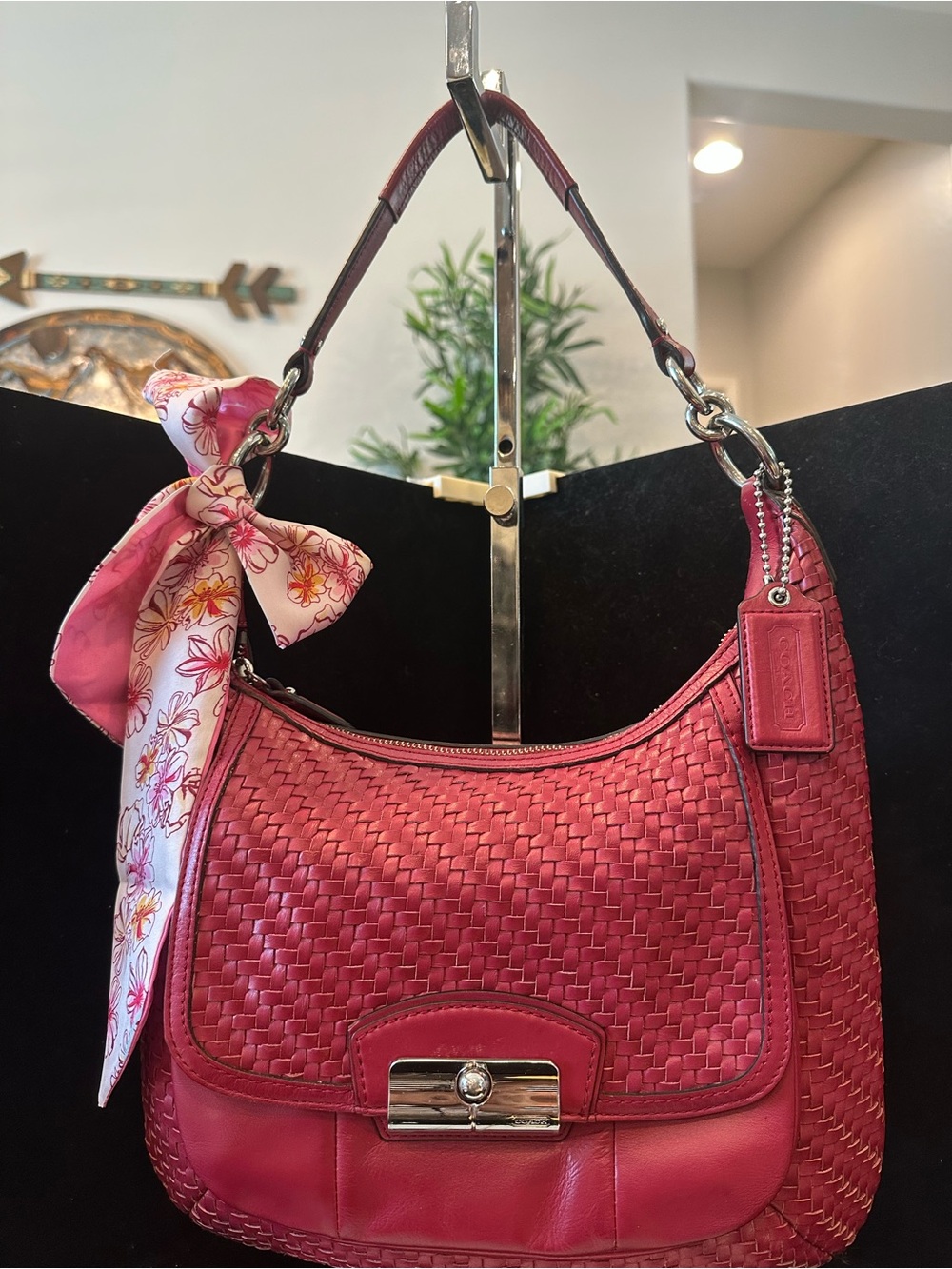 Coach #310 Kristen Woven Leather Shoulder Bag